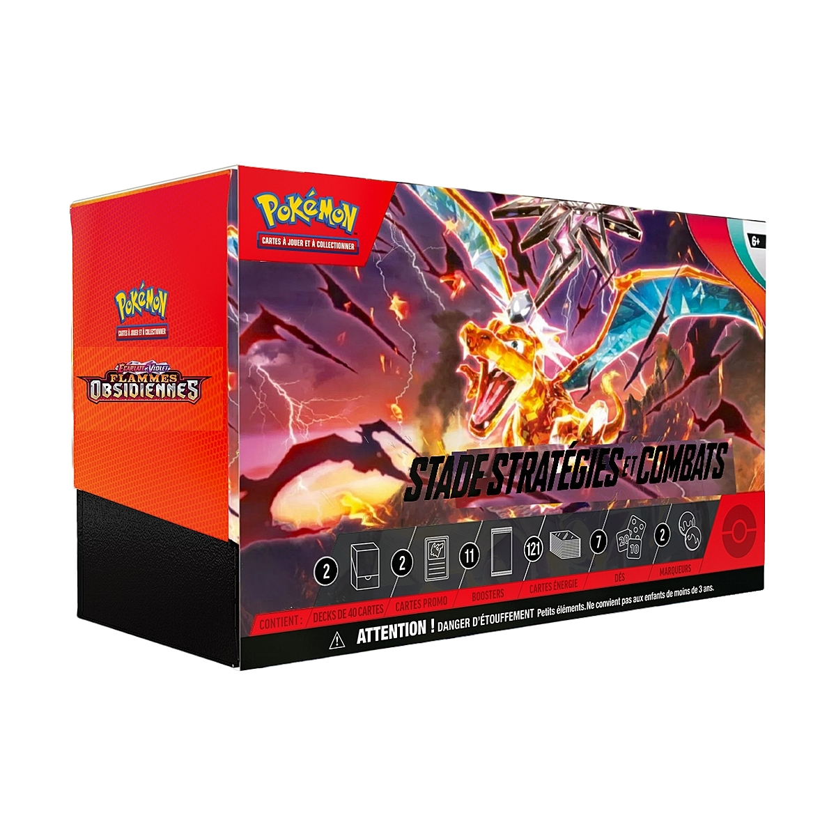 Coffret 10 Cartes Pokémon Françaises Rongrigou Ex Téracristal - Ultraboost Écarlate Et Violet Flammes Obsidiennes
